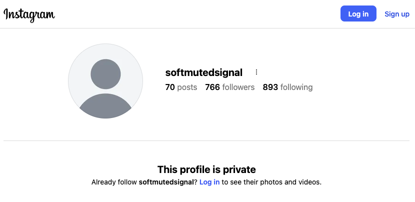 Kathleen Millar Instagram account renamed to softmutedsignal with profile picture removed on 5 July 2026